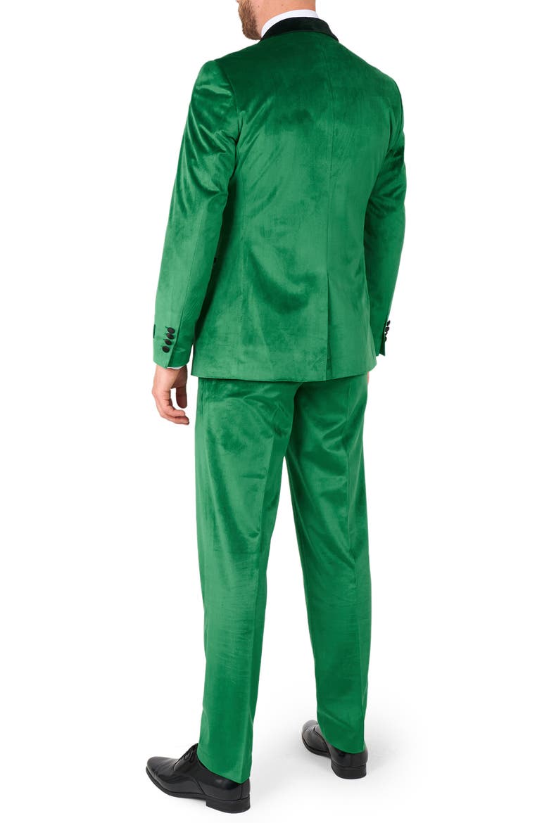 Verdant Green Velvet Tuxedo & Bow Tie Set, Alternate, color, GREEN
