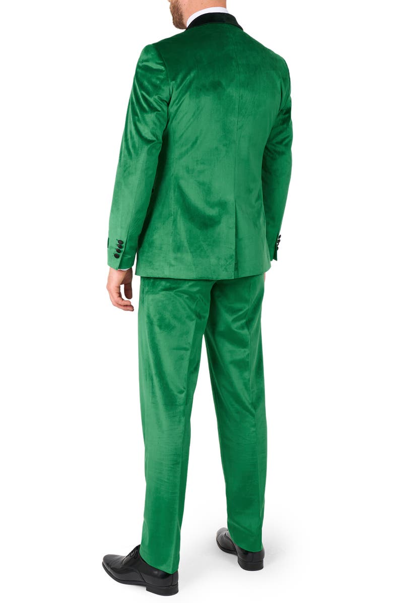 OppoSuits Velvet Verdant Shawl Collar Tuxedo & Bow Tie, Alternate, color, Green
