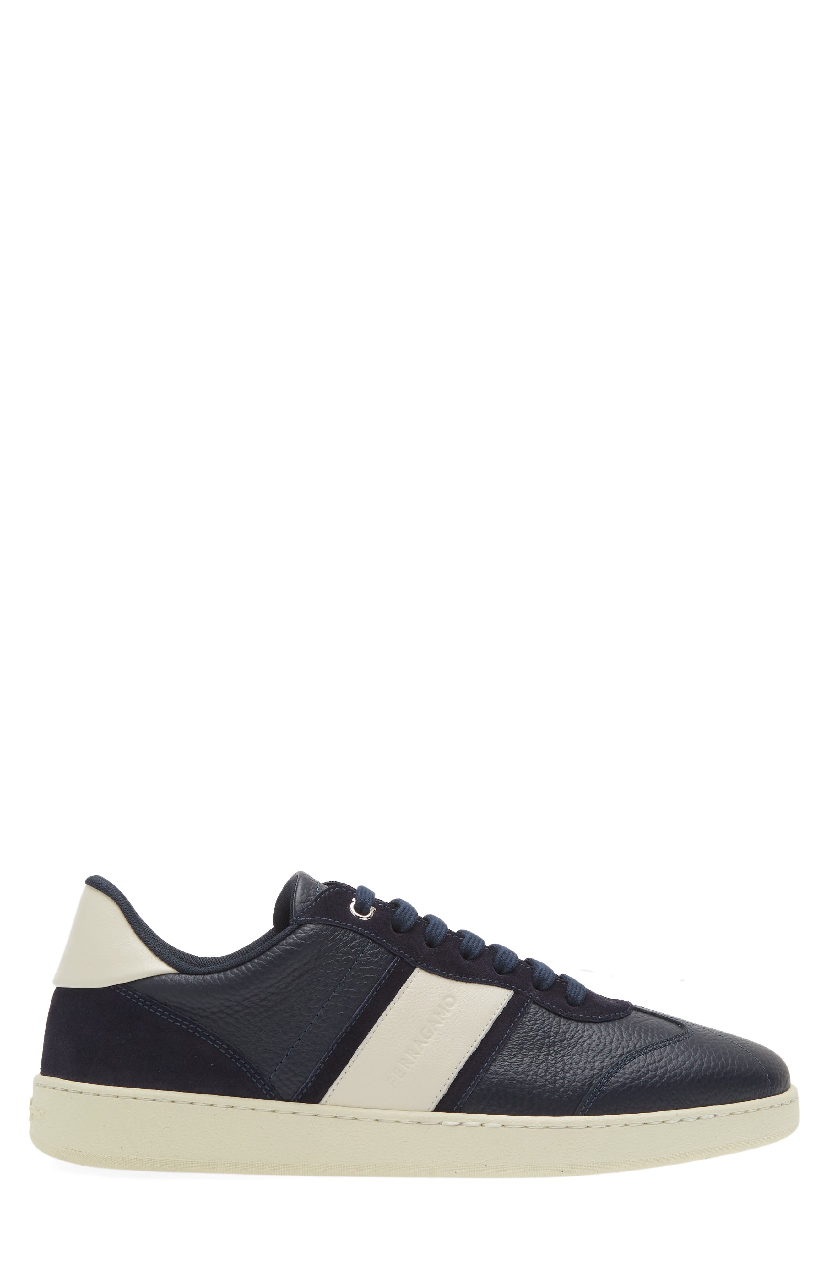 FERRAGAMO Achille 1 Low Top Sneaker, Alternate, color, Blue Marine