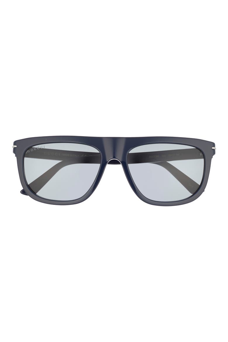 56mm Square Sunglasses, Main, color, BLUE BLUE GREY