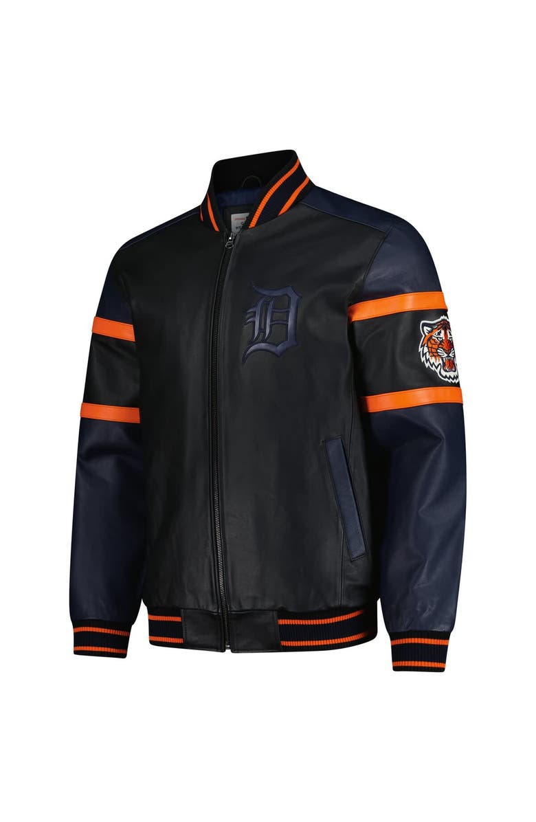 G-III SPORTS BY CARL BANKS Men's G-III Sports by Carl Banks Black Detroit Tigers Full-Zip Leather Varsity Jacket, Alternate, color, Black