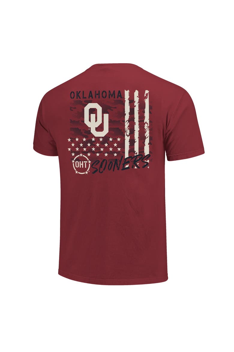 Men's  Crimson Oklahoma Sooners Comfort Colors OHT Camo Overlay T-Shirt, Alternate, color, Crimson