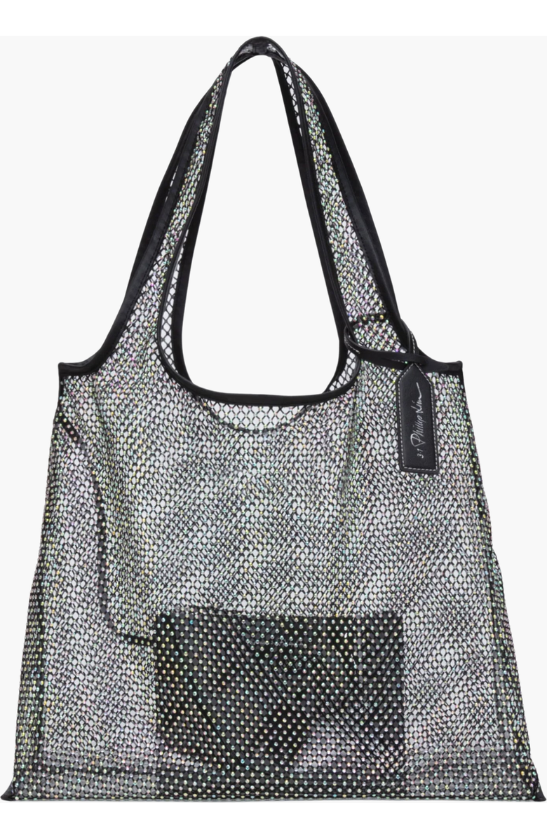 3.1 Phillip Lim Crystal Embellished Mesh Market Tote Bag, Alternate, color, Black