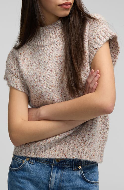 Nvlt Marled Mock Neck Cap Sleeve Sweater In Multi