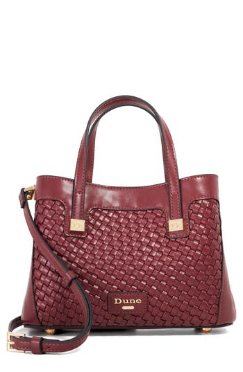 Dune London Deavie Woven Tote Bag In Burgundy