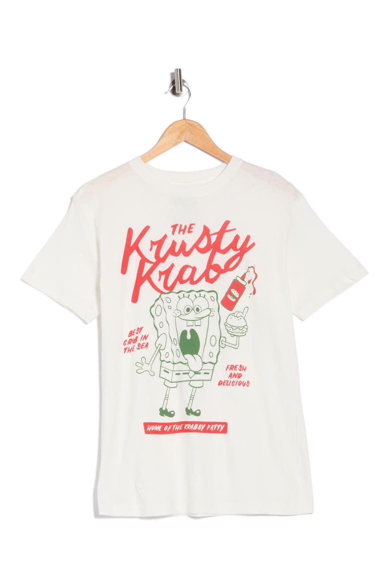 Krusty Krab Crewneck T-Shirt, Alternate, color, NATURAL