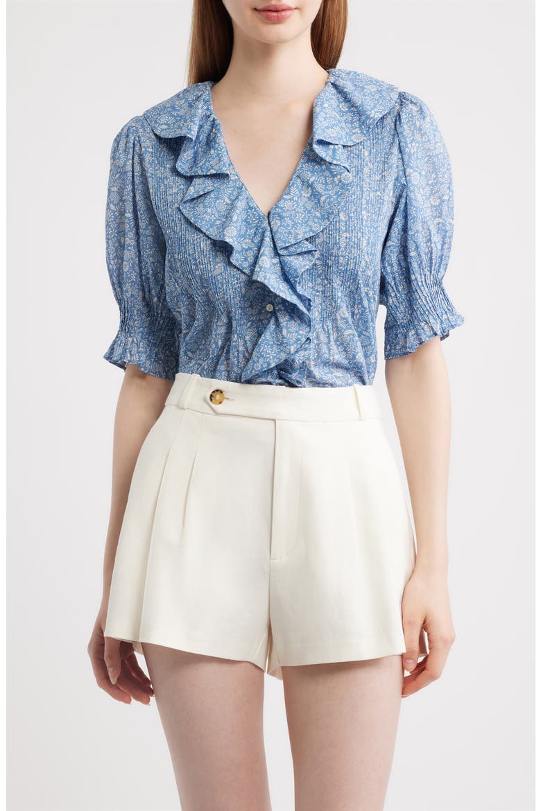 Henry Floral Print Ruffle Top, Main, color, BLUE GARDEN BLOOM