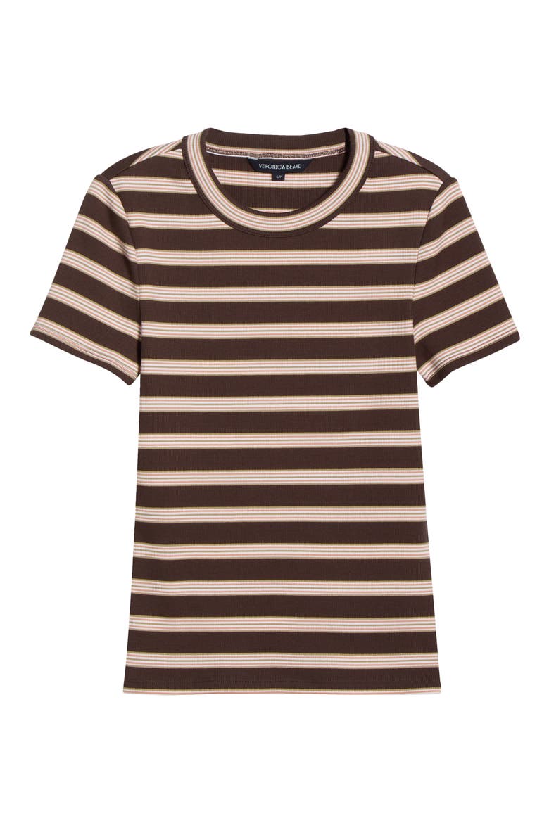 Pruitt Stripe Rib T-Shirt, Alternate, color, BROWN STRIPE