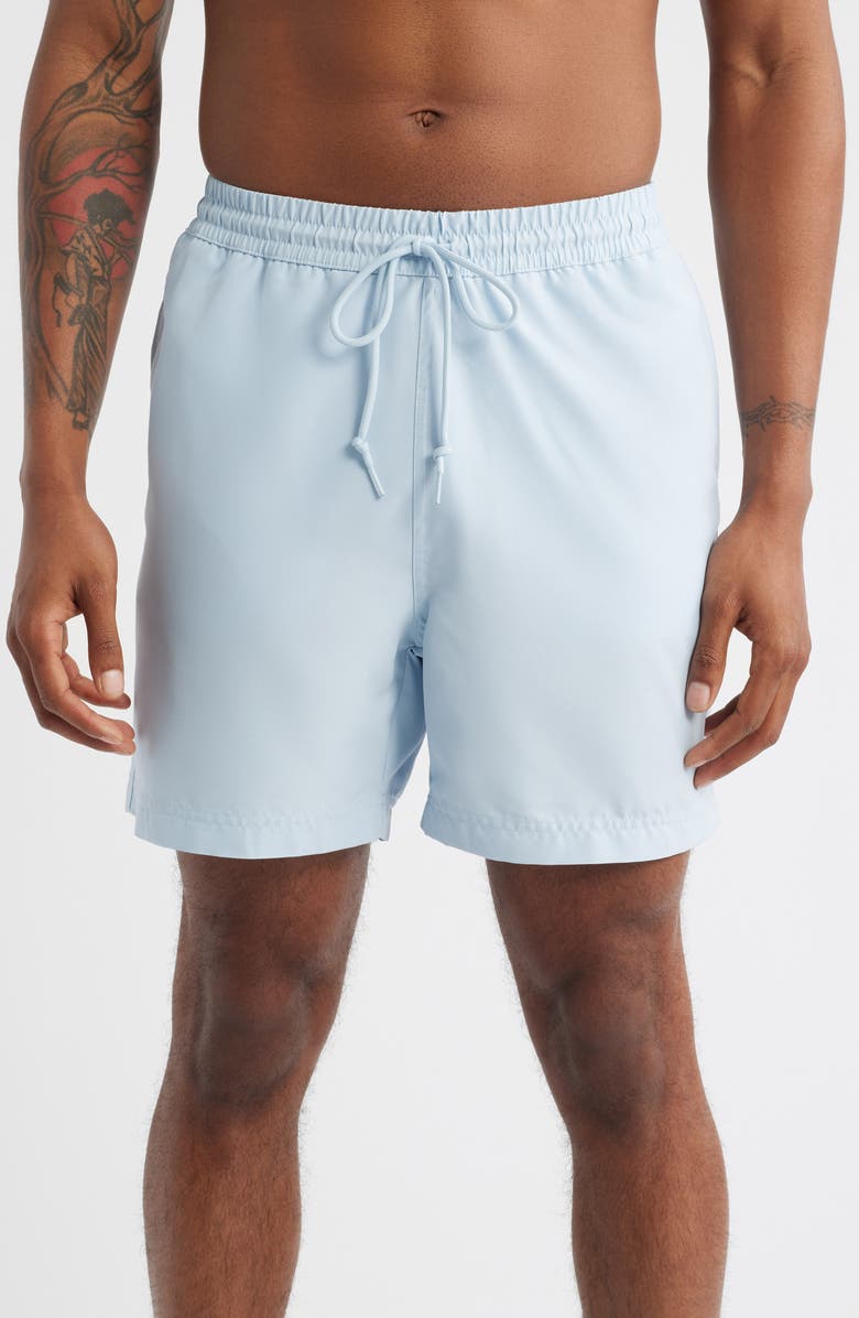 Carhartt Work In Progress Chase Swim Trunks, Main, color, Air Sky / Gold