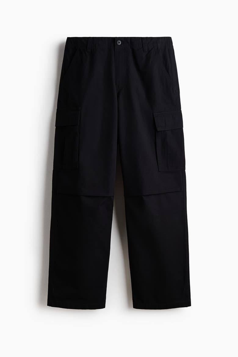 Relaxed-fit Cargo Pants, Alternate, color, Black
