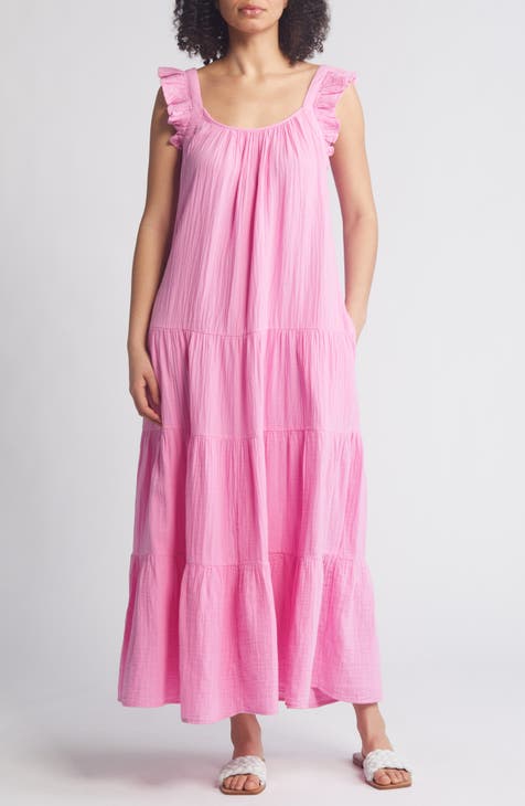 Ruffle Tiered Cotton Maxi Sundress