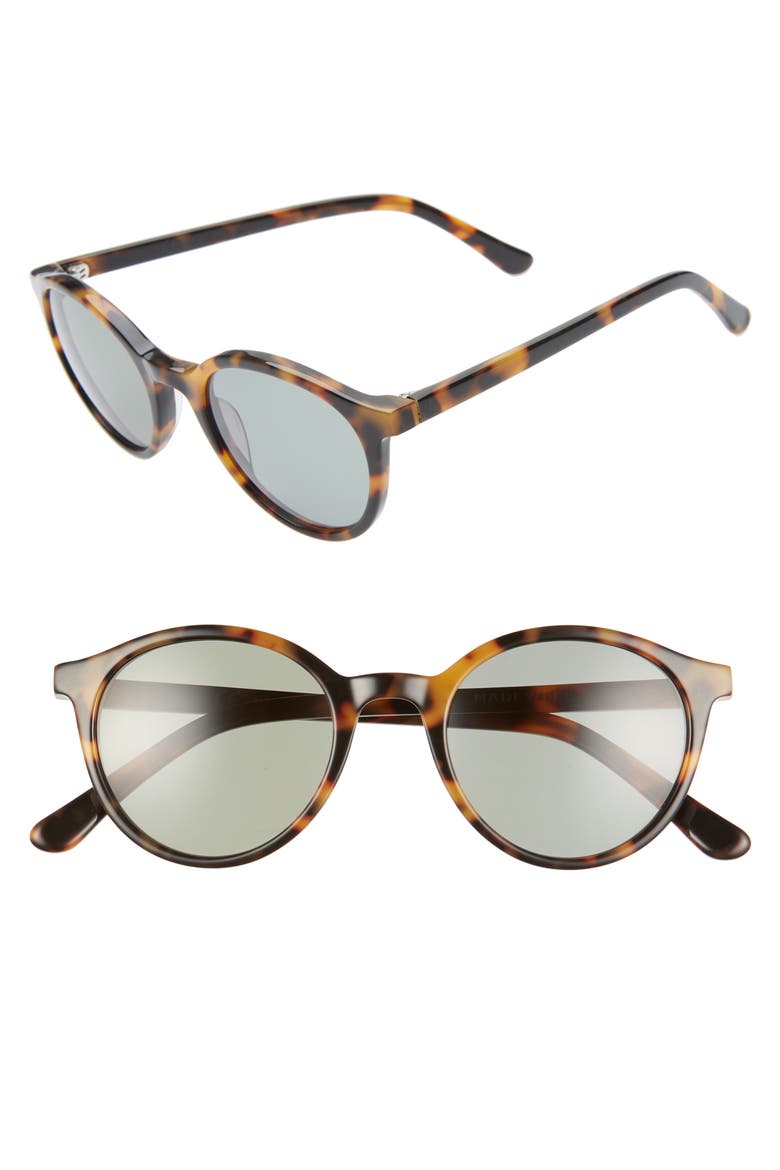 Layton 48mm Round Sunglasses, Main, color, TORTOISE