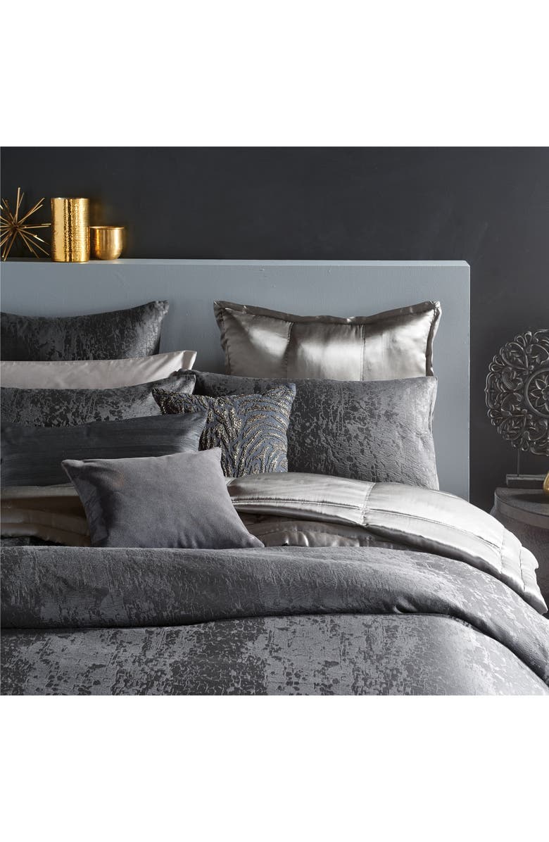 Donna Karan New York Moonscape Beaded Linen Accent Pillow, Alternate, color,