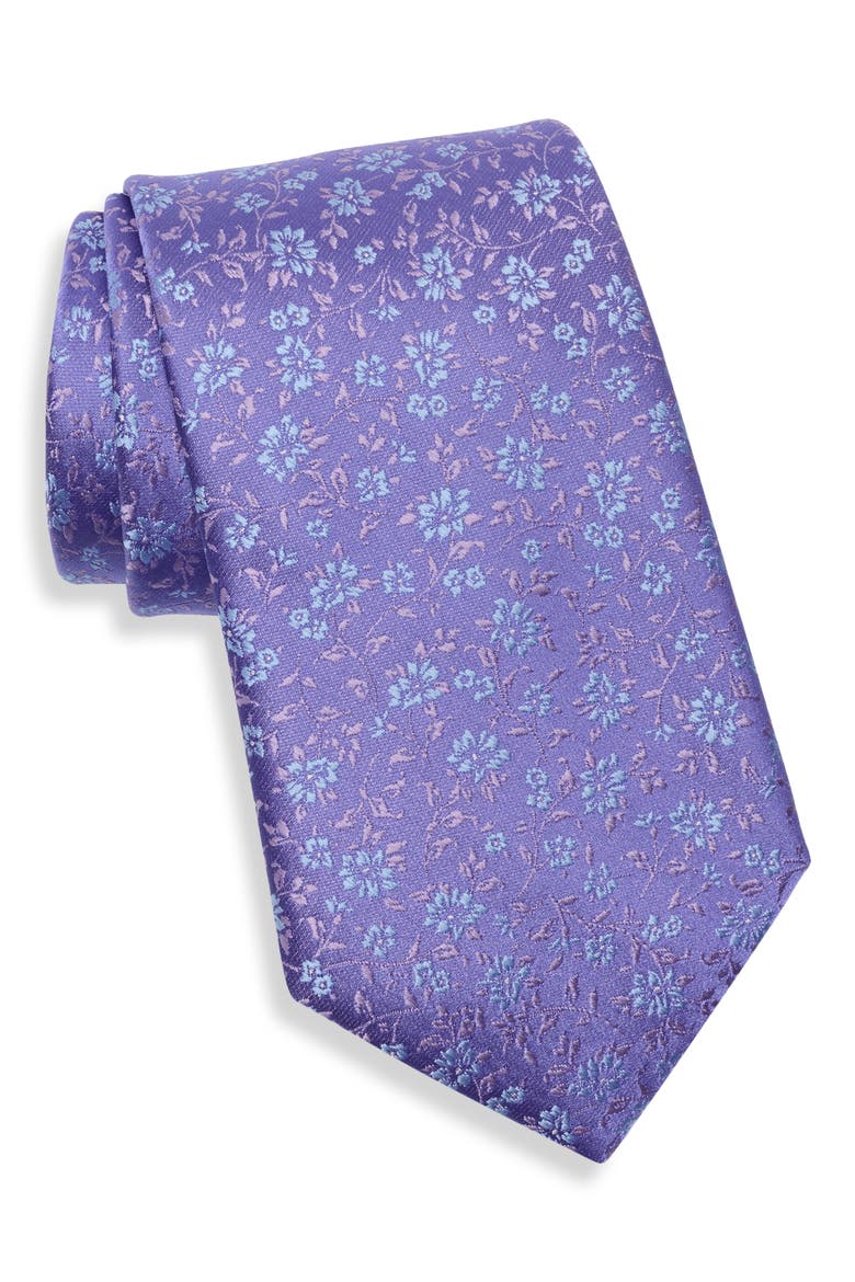 Astier Floral Tie, Main, color, PURPLE