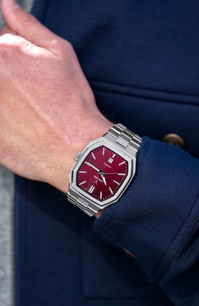 Vincero Inception Red Shift Automatic Bracelet Watch, 38mm, Alternate, color, Red