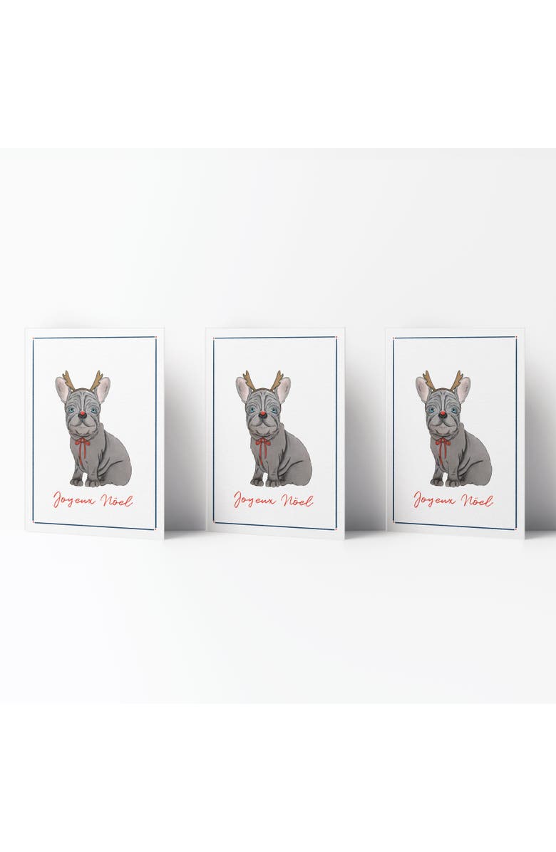 Ramus & Co Reindeer Frenchie Dog Winter/Holiday/Christmas Greeting Card Pack Sets, Main, color, Multi-Pack