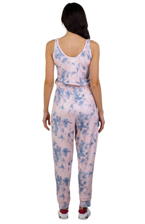 Mia Belle Girls Adorable Tie Dye Jumpsuit In Pink