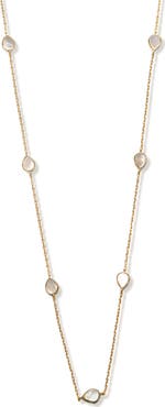 Argento Vivo Sterling Silver Elongated Mother-of-Pearl Teardrop Station Necklace