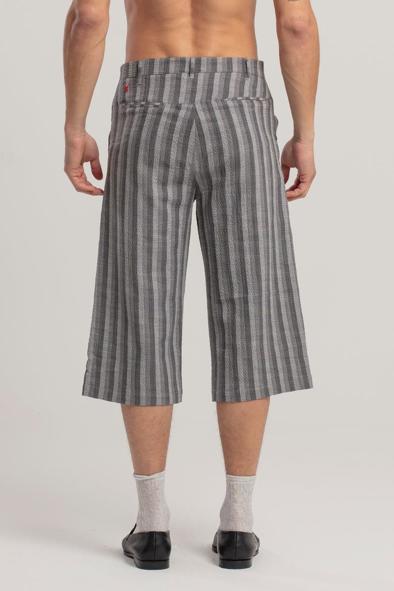 Linen & Cotton Blend Checked Woven Short, Alternate, color, grey