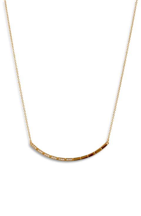 Delicate Mixed Cubic Zirconia Bar Pendant Necklace