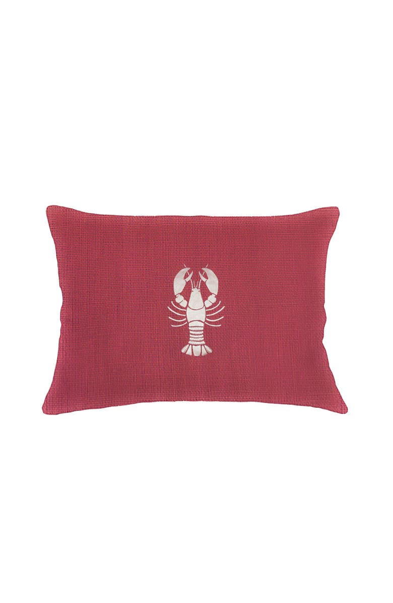 Anaya Lobster Trap Embroidered Linen Pillow with Down Alternative Insert, Main, color, White