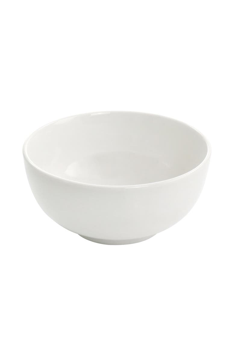 Camellia 16 Piece Porcelain Double Bowl Dinnerware Set, Alternate, color, White
