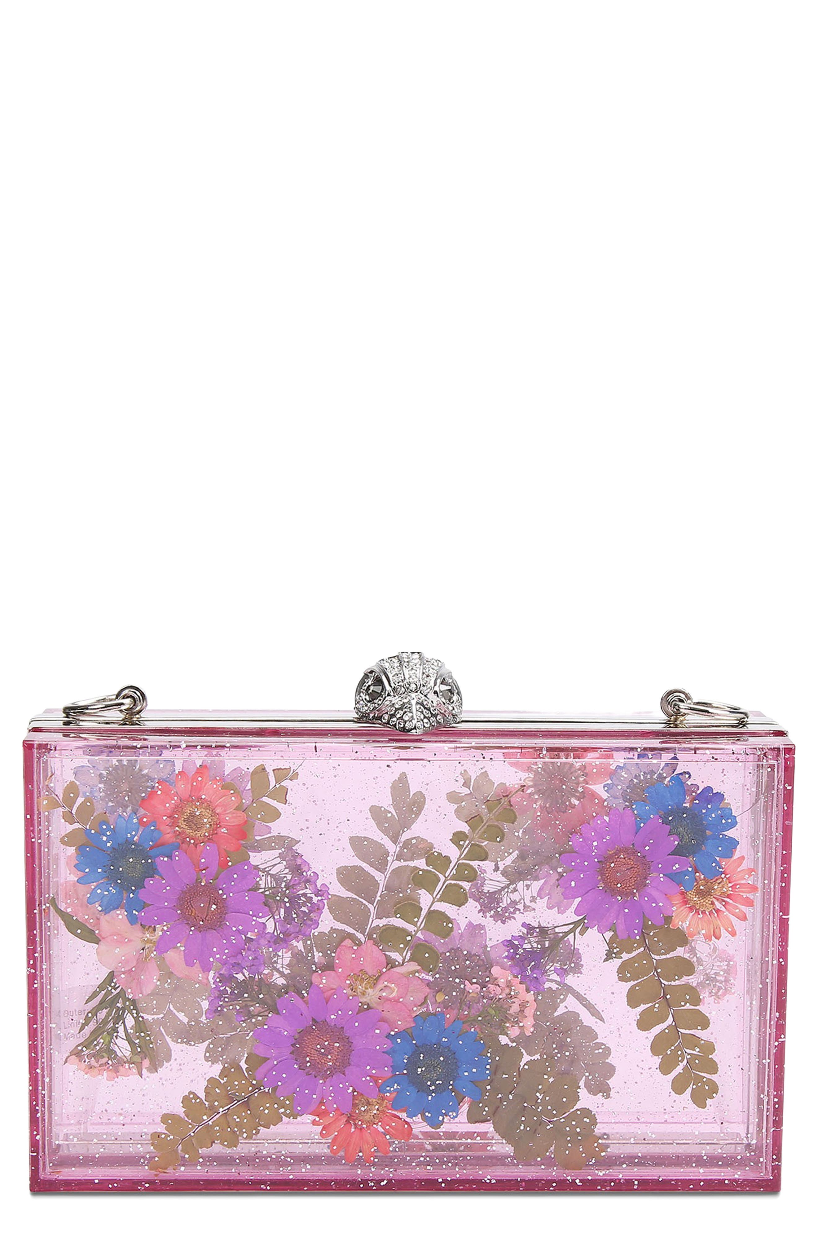 Kurt Geiger London Flower Box Frame Clutch, Main, color, 