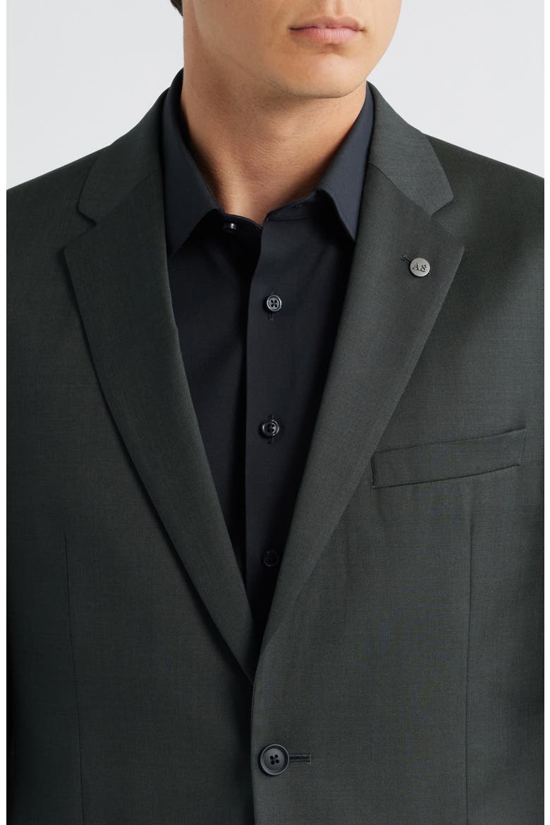 Ross Slim Fit Olive Green Stretch Wool Twill Suit, Alternate, color, OLIVE