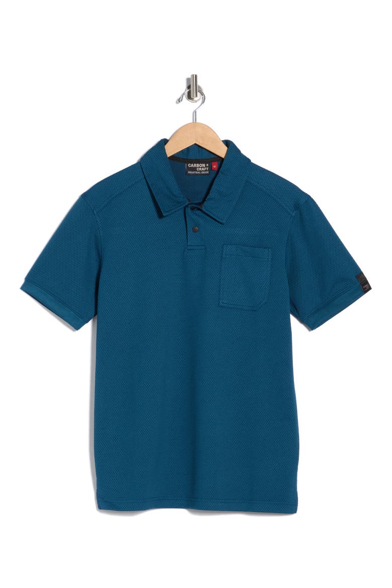 Grid Jacquard Polo, Alternate, color, TEAL