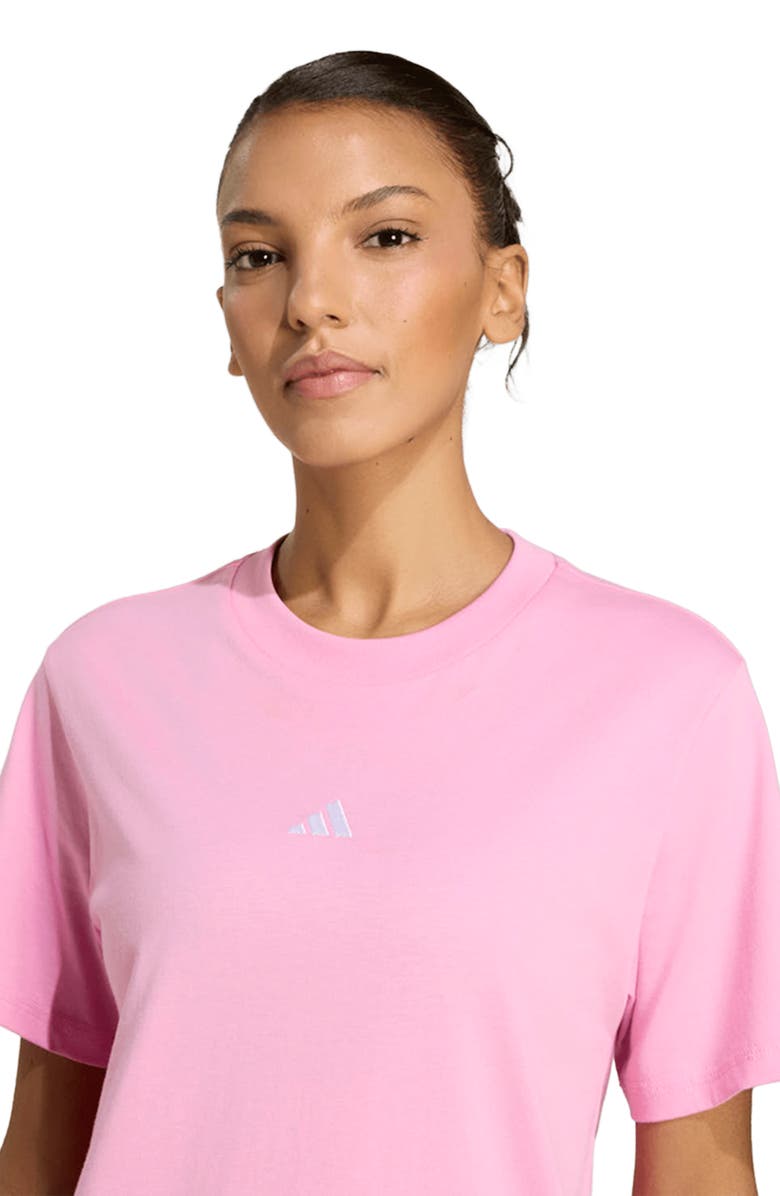 adidas 3-Bar Cotton T-Shirt, Alternate, color, St Tropic Bloom/ White