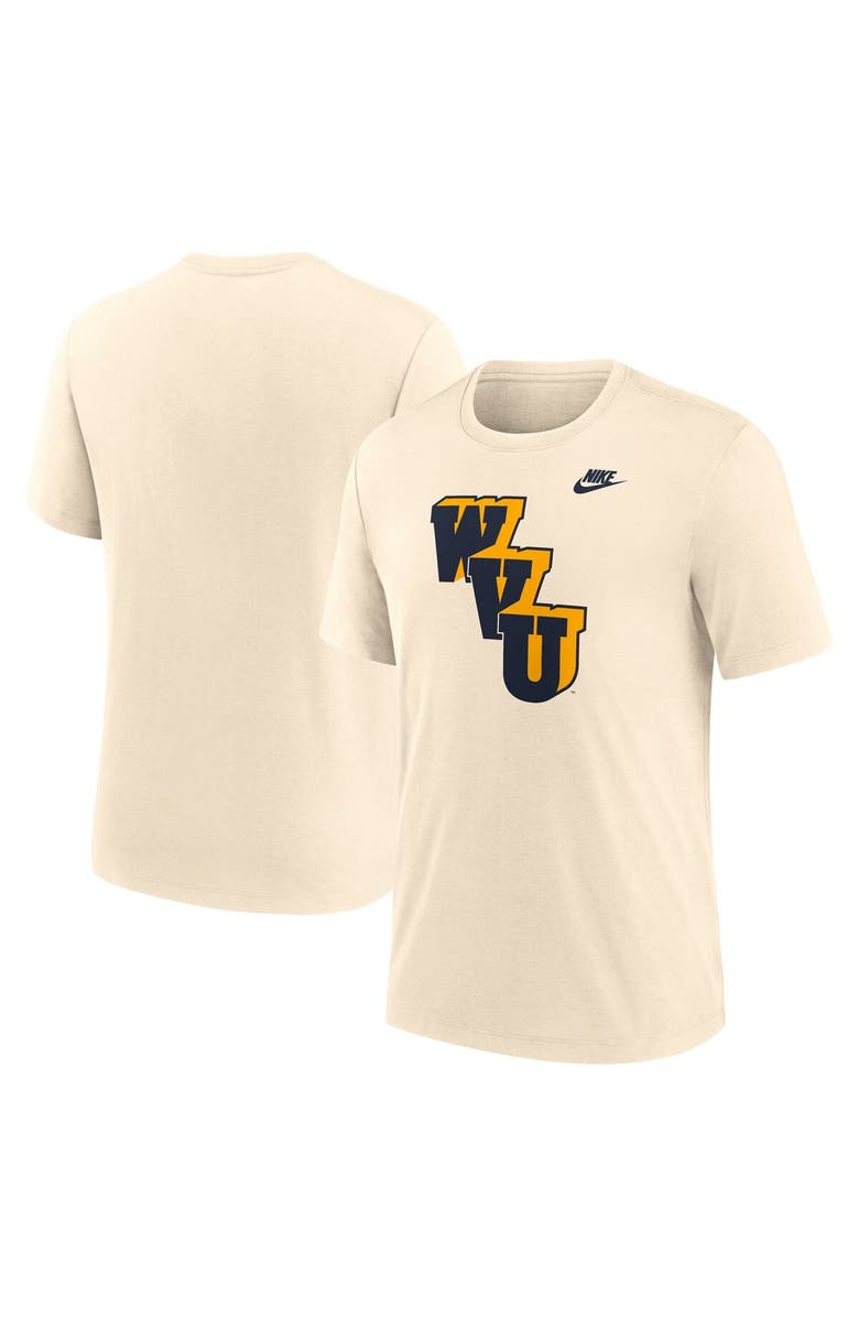 Nike Men's Nike Natural West Virginia Mountaineers Vault Logo Tri-Blend T-Shirt, Main, color, 