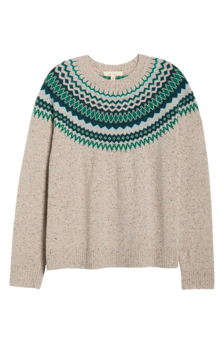 Seasalt Cornwall Gurnard's Head Fair Isle Lambswool Blend Crewneck Sweater, Alternate, color, Windward Aran Multi