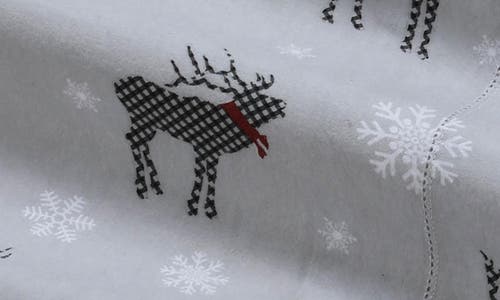 Azores Home Checkered Buck Cotton Flannel Sheet Set In Gray