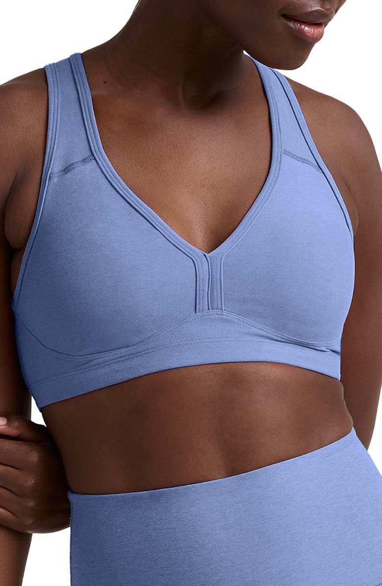 Beyond Yoga Lift Your Spirits Sports Bra, Main, color, Washed Denim