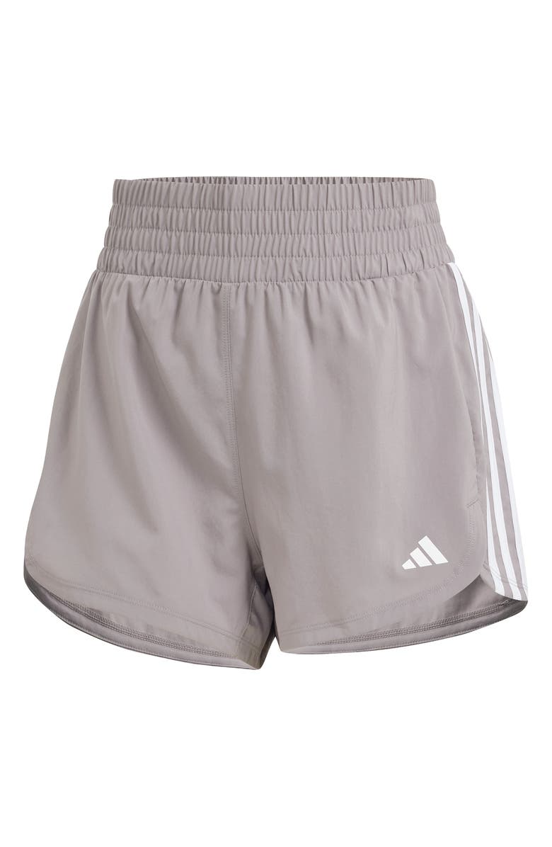 adidas Pacer High Waist Recycled Polyester Shorts, Alternate, color, 