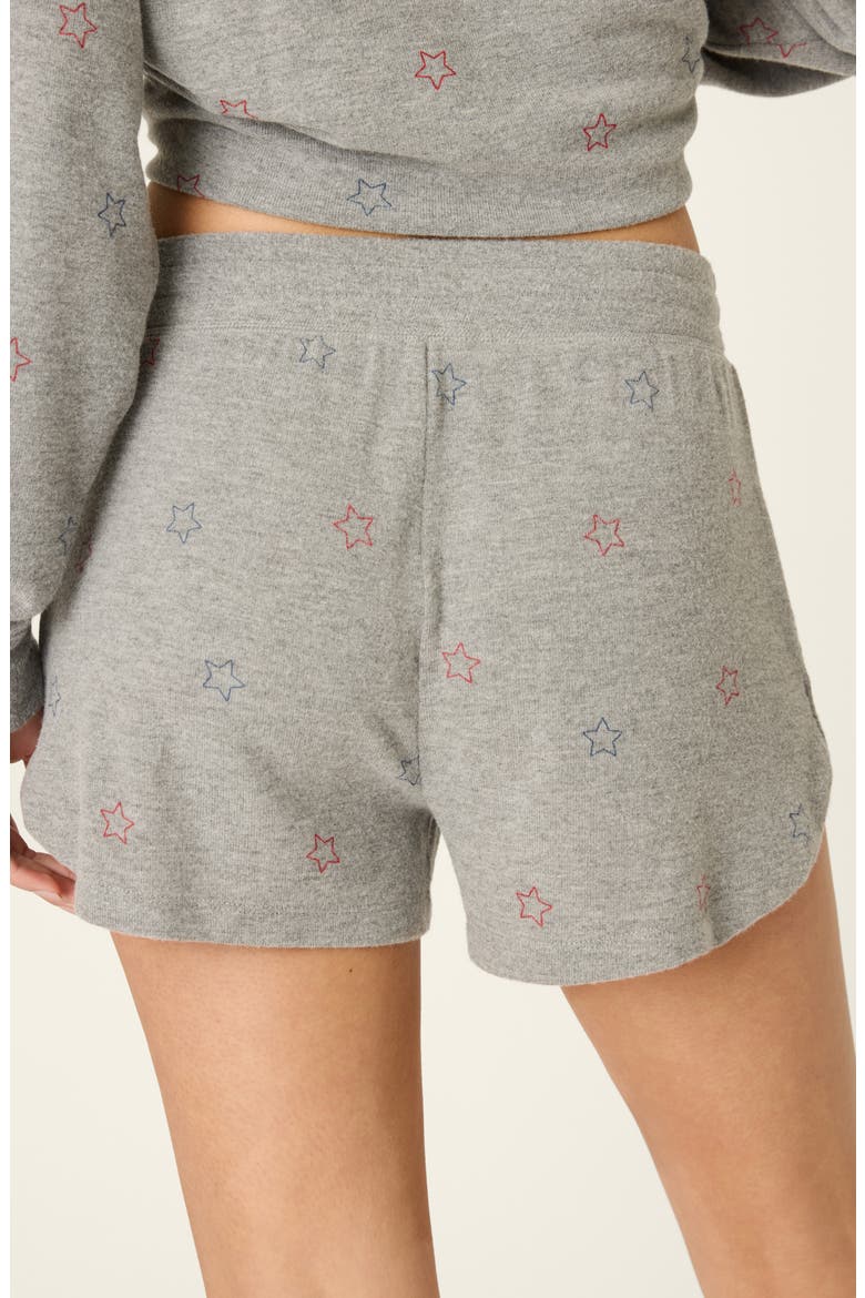 Red, White & Woof Star Print Pajama Shorts, Alternate, color, DARK HEATHER GREY