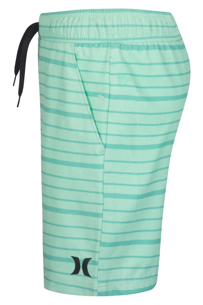 Kids' Stretch Heathered Hybrid Shorts, Alternate, color, GREEN GLOW