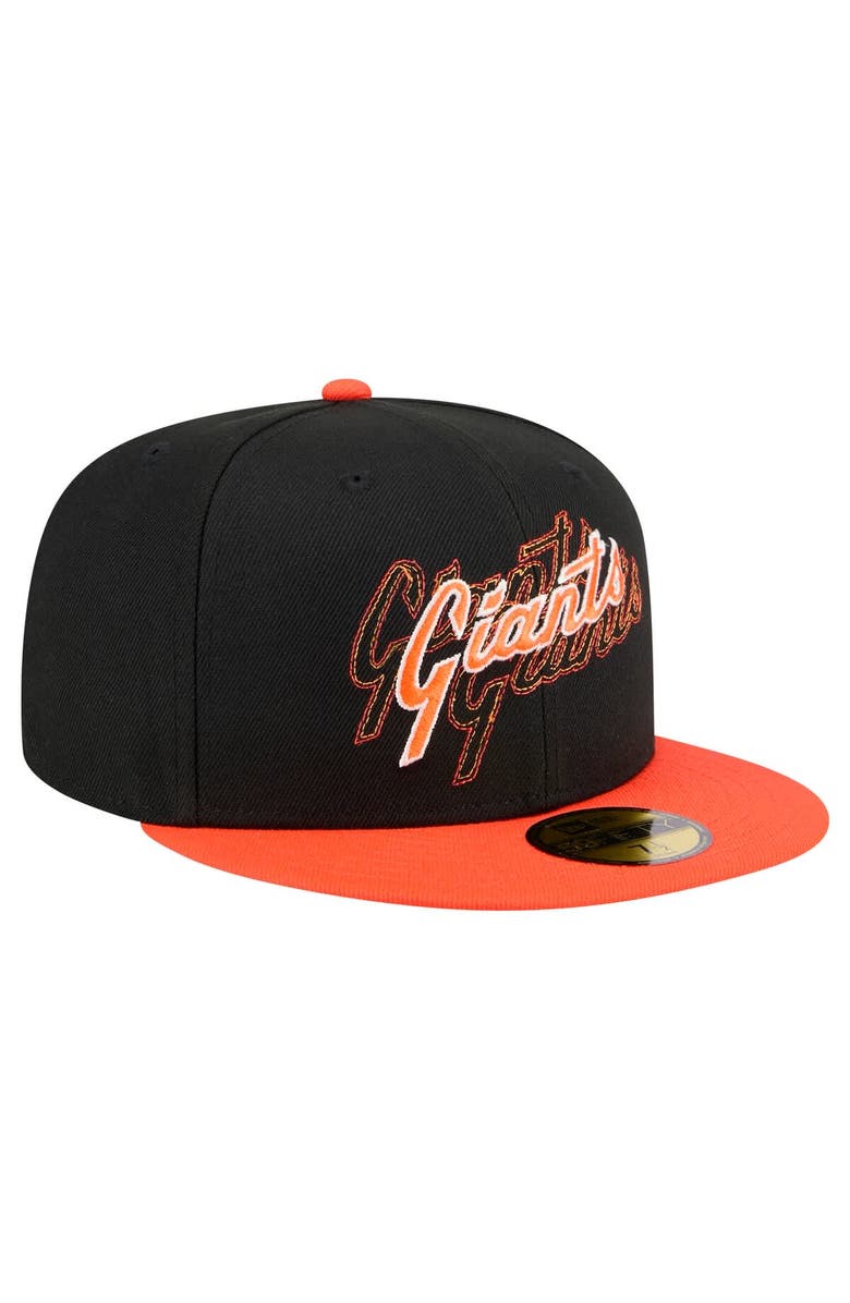 New Era Men's New Era Black San Francisco Giants Shadow Stitch 59FIFTY Fitted Hat, Alternate, color, Black