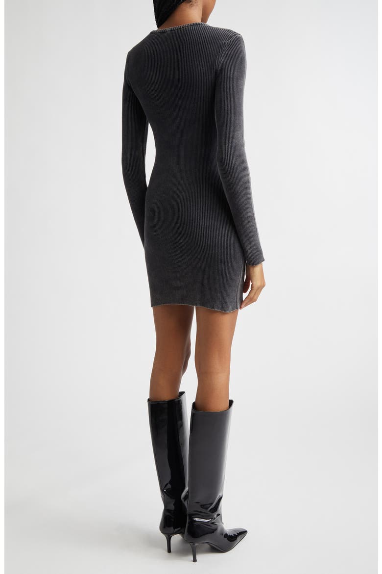M-Anchorage Long Sleeve Body-Con Minidress, Alternate, color, BLACK