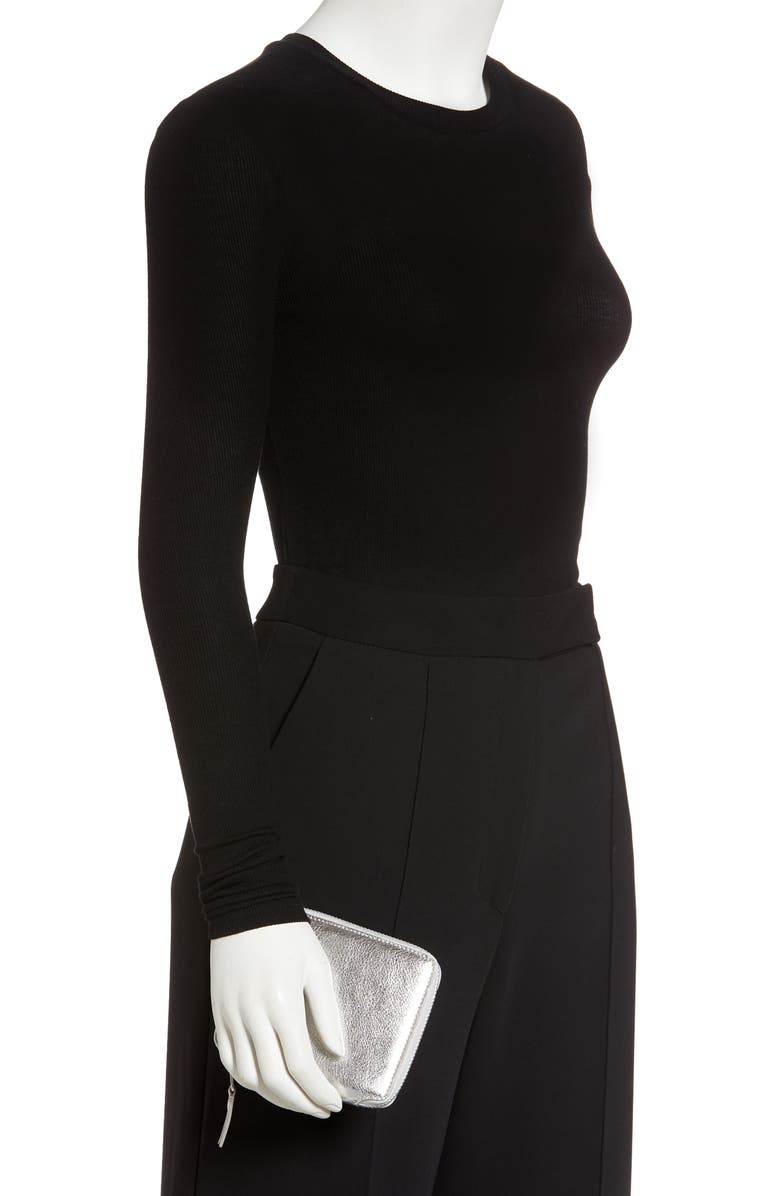 Comme des Garçons Wallets Metallic Leather Wallet, Alternate, color, Silver