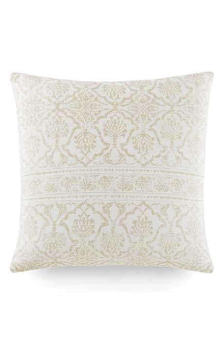 HOMESPUN Antique Floral Cotton Throw Pillow