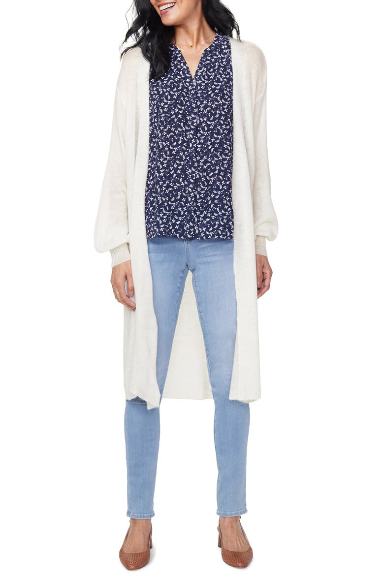 Featherweight Long Cardigan, Main, color, VANILLA