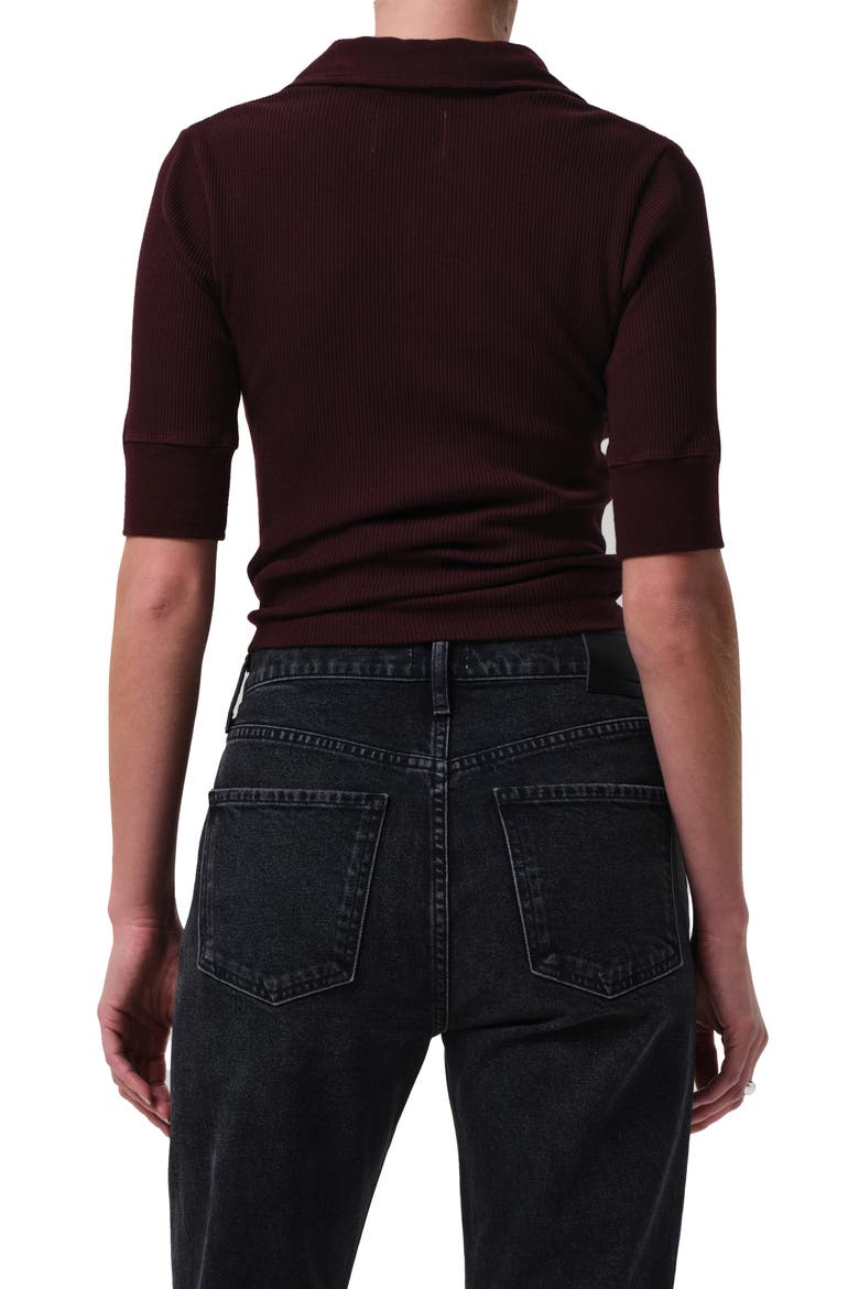 Amina Rib Polo, Alternate, color, MAHOGANY