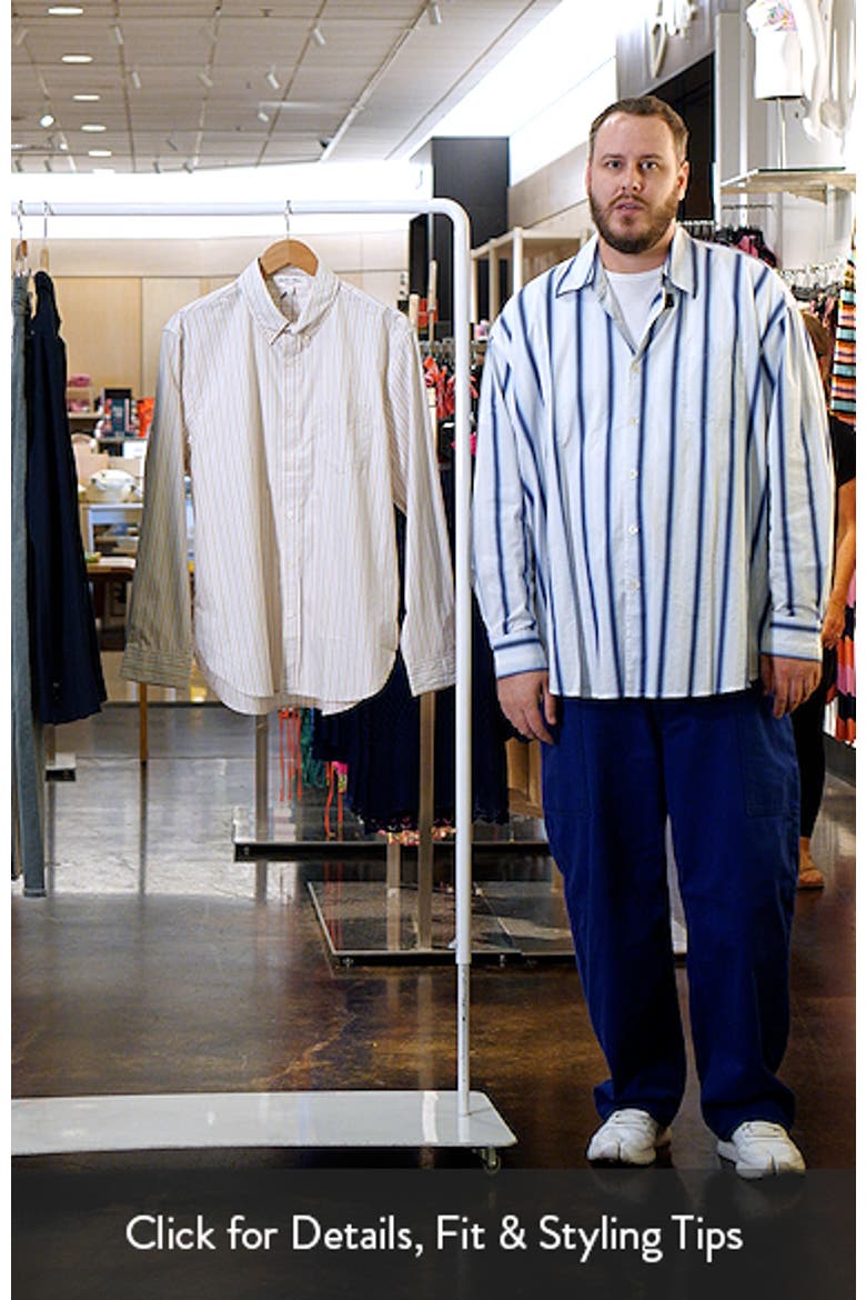 Striped Cotton Poplin Button Down Shirt video
