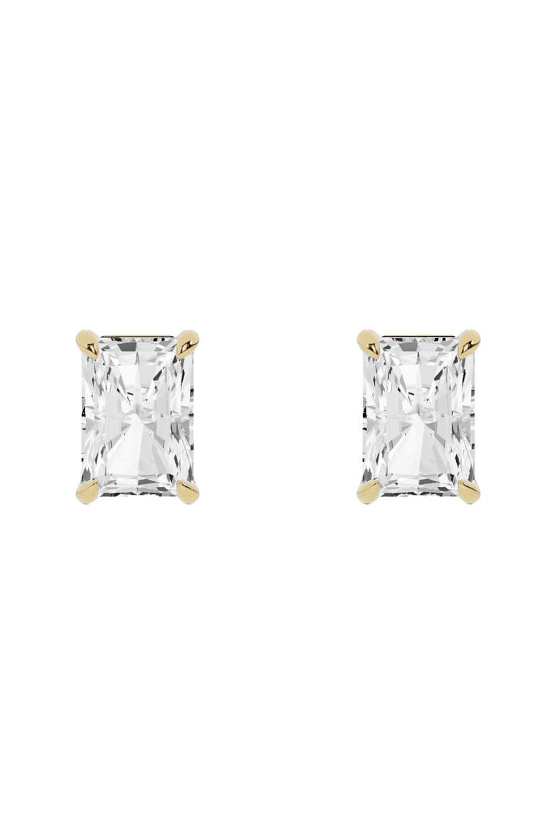 18K Gold Radiant Lab Created Diamond Stud Earrings (Nordstrom Exclusive), Main, color, 18K YELLOW GOLD