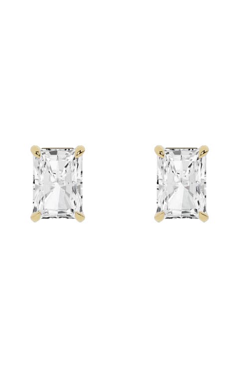 18K Gold Radiant Lab Created Diamond Stud Earrings (Nordstrom Exclusive)