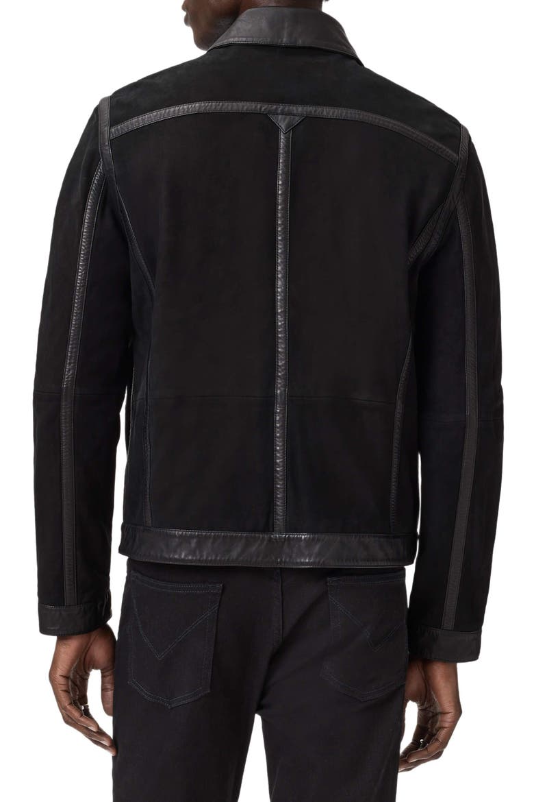 Jaxon Leather Trim Suede Jacket, Alternate, color, BLACK