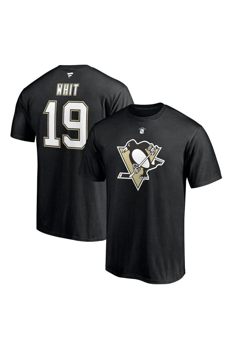 Men's Fanatics Branded Ryan Whitney Black Pittsburgh Penguins Authentic Stack Retired Player Nickname & Number T-Shirt, Main, color, Black