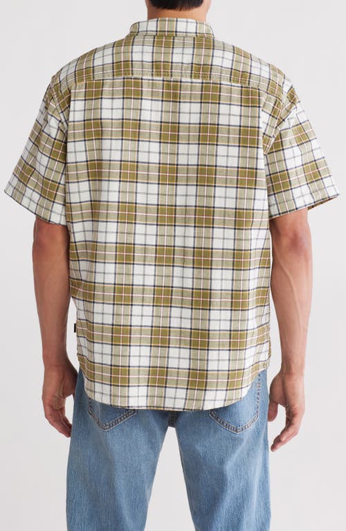 VANS VANS LAWSON PLAID SHORT SLEEVE COTTON & LINEN BUTTON-UP SHIRT