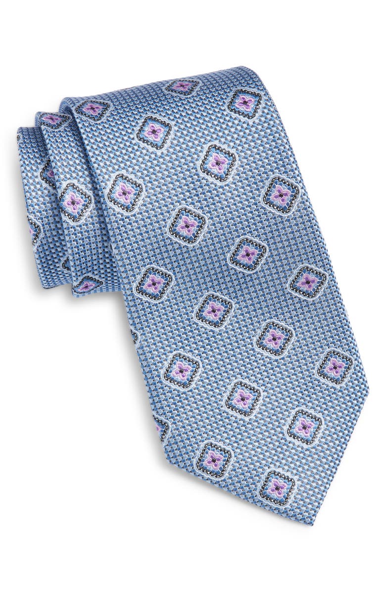 Nordstrom Medallion Silk Tie, Main, color, Light Blue
